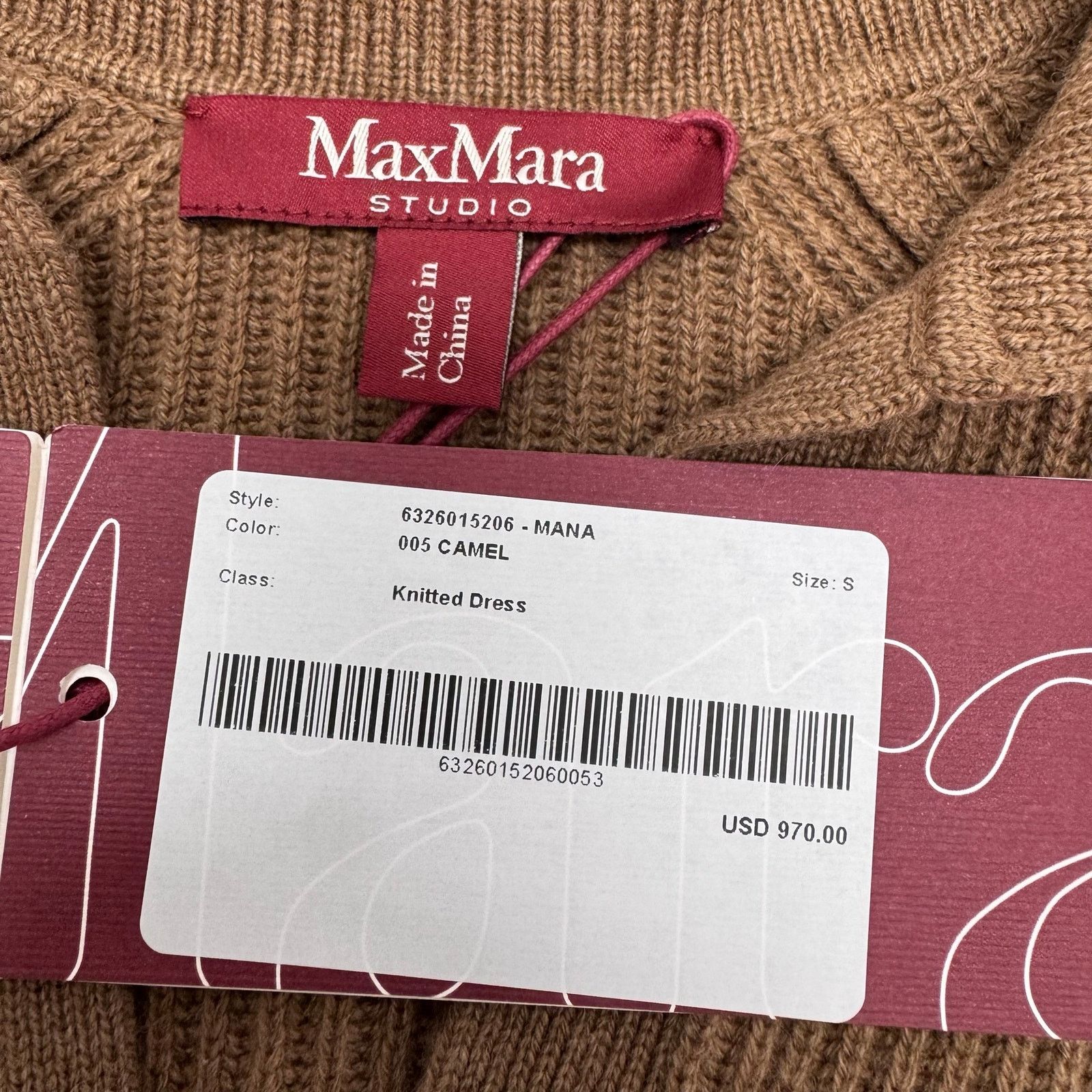 Max Mara NWT Max Mara Mana Knitted Dress Long Sleeve Camel S Luxury Size S / US 4 / IT 40 - 10 Thumbnail