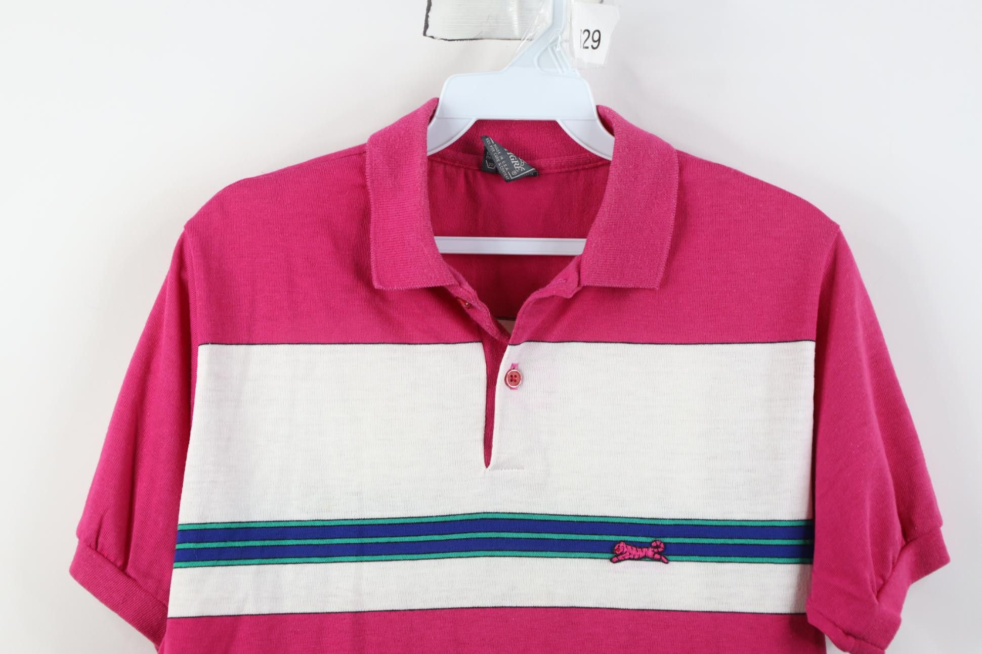 Vintage Vintage 80s 90s Streetwear Striped Knit Golf Polo Shirt USA Size US M / EU 48-50 / 2 - 2 Thumbnail