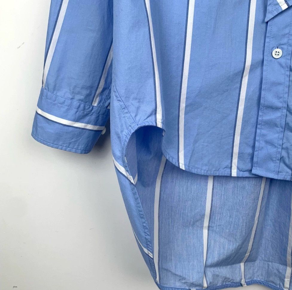Balenciaga Balenciaga logo letter print blue cotton striped long slee Size XXS / US 00 / IT 34 - 4 Thumbnail