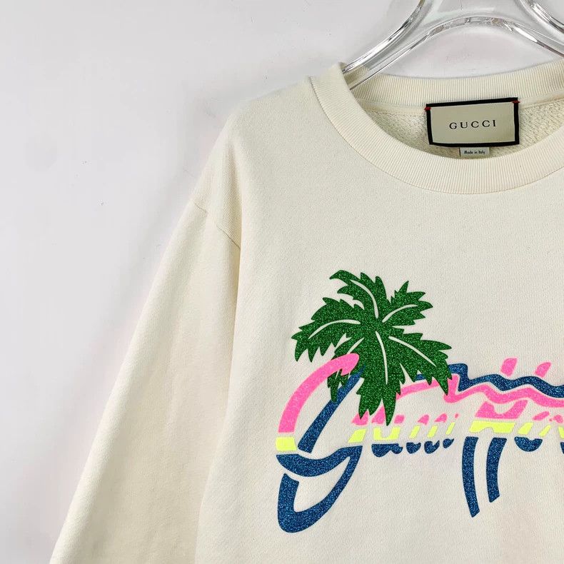 Gucci Gucci Beige logo coconut print cotton round-neck short-slee Size S / US 4 / IT 40 - 3 Thumbnail