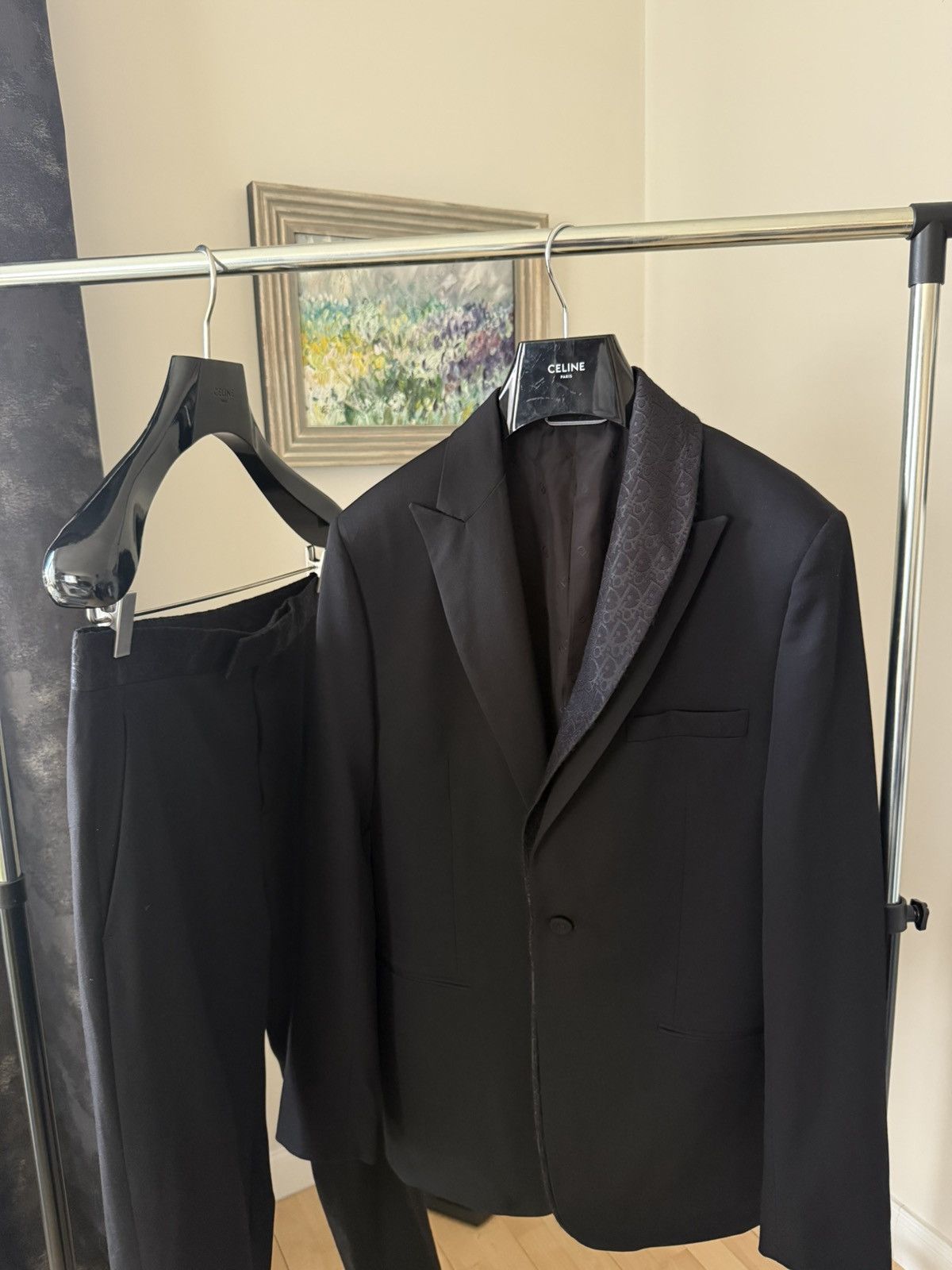 Dior DIOR OBLIQUE SUIT BLACK VIRIGIN WOOL & SILK INTERIOR Size 48L - 1 Thumbnail