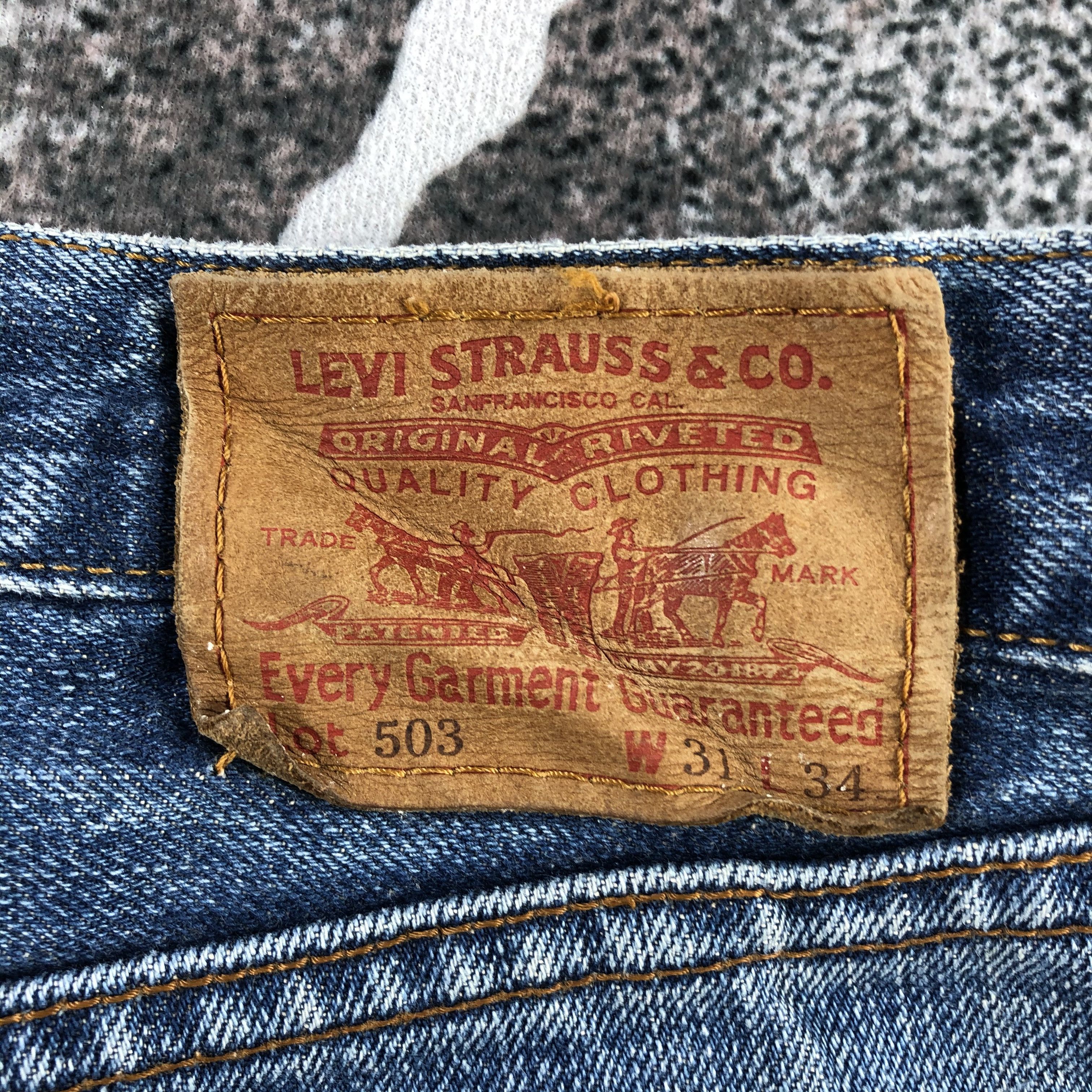 Levi's Vintage Levi's 503 Jeans Distress Faded Blue Denim KJ1457 Size US 31 - 5 Thumbnail