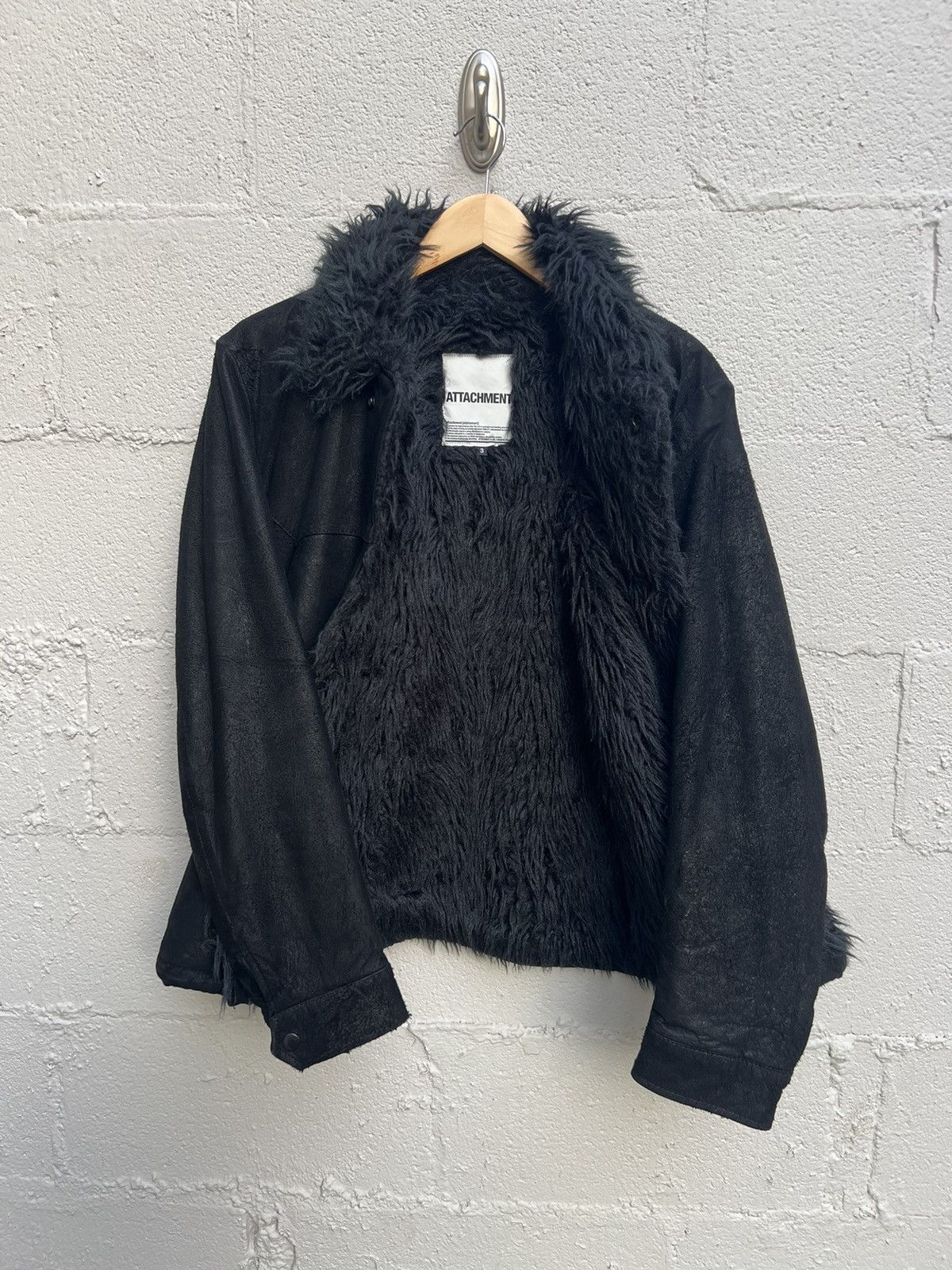 Attachment Attachment Blistered Leather Jacket Wool Lined Size US L / EU 52-54 / 3 - 3 Thumbnail
