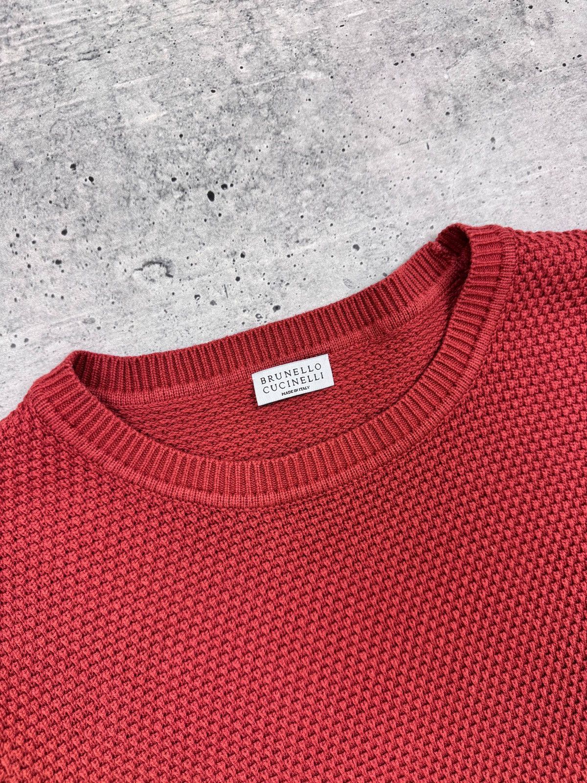 Brunello Cucinelli Brunello Cucinelli Italian Red Knit Sweater Sweatshirt Men L Size US L / EU 52-54 / 3 - 7 Thumbnail