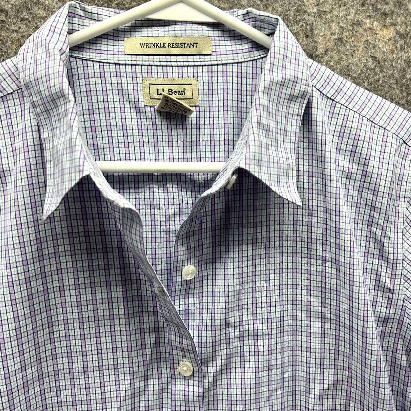 Vintage LL Bean Shirt Women Medium Purple Button-Down Wrinkle Resistant Casual Shirt Size M / US 6-8 / IT 42-44 - 5 Thumbnail