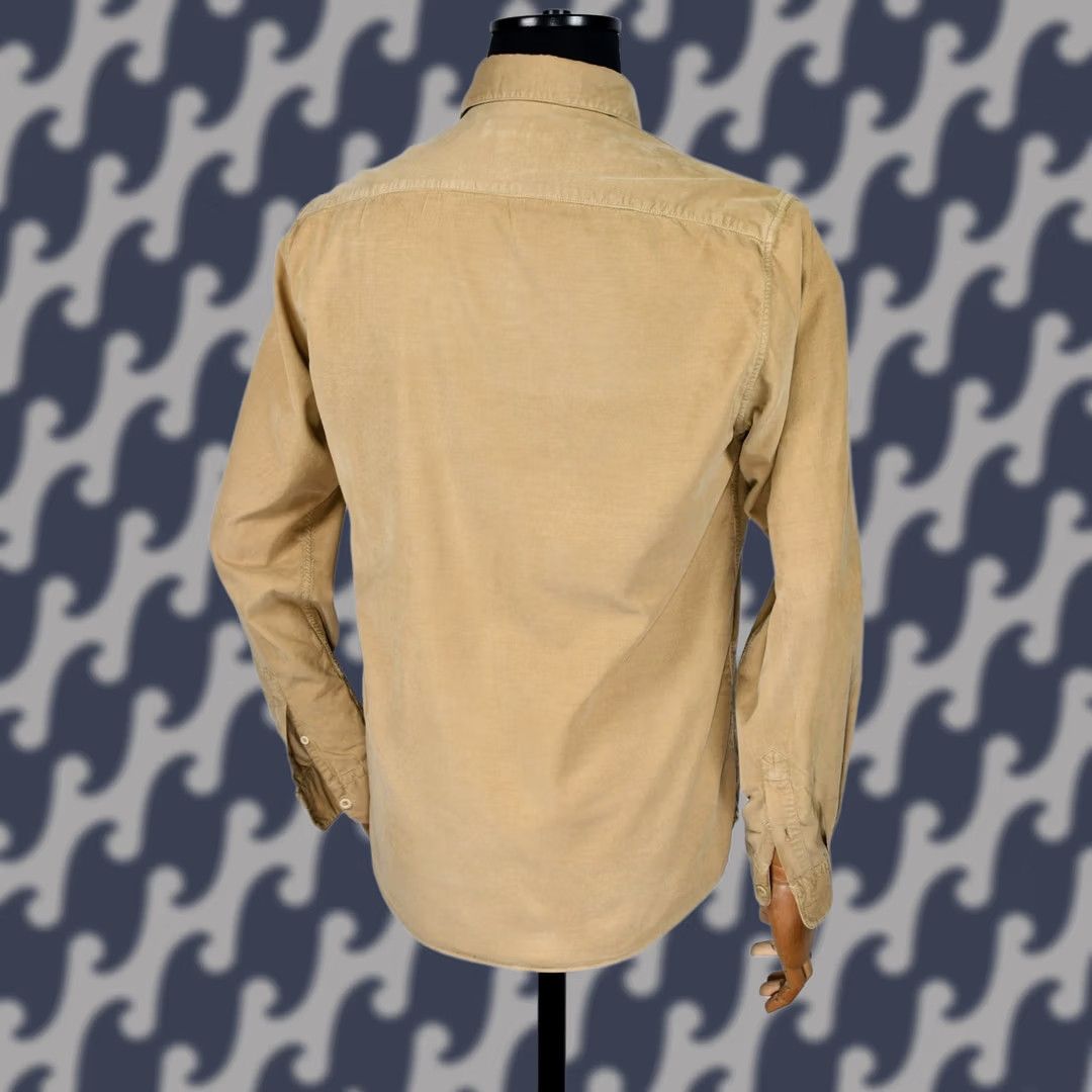 Sunspel Sunspel Button-Down Shirt Men's M Corduroy Beige Cotton Long Sleeve Regular fit Chest Pocket Short Sleeve/Casual Shirt Size US M / EU 48-50 / 2 - 1 Thumbnail