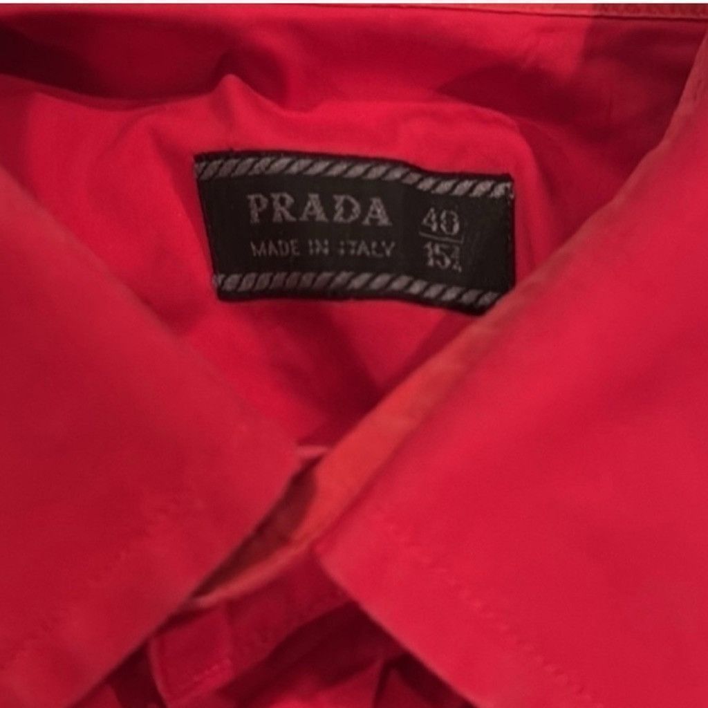 Prada Rare Prada Red Short Sleeve Shirt – Made in Italy – 48 Size US L / EU 52-54 / 3 - 5 Thumbnail