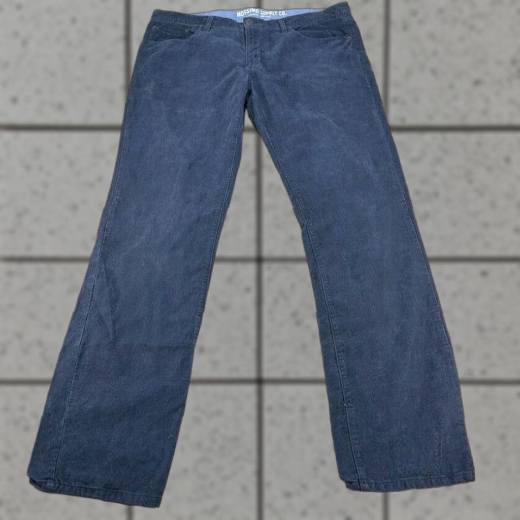 Mossimo Supply Co Chino Pants Mens 38x34 Blue Corduroy Slim Straight NEW