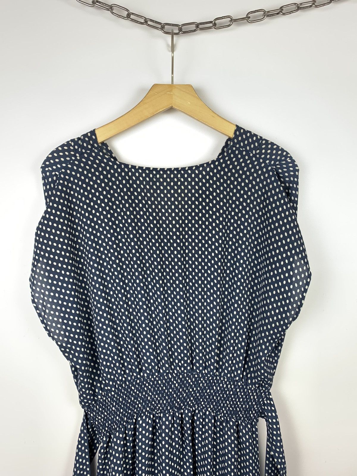 Max Mara Max Studio Polka Dot Midi Dress Women’s Size L Blue Size L / US 10 / IT 46 - 10 Thumbnail