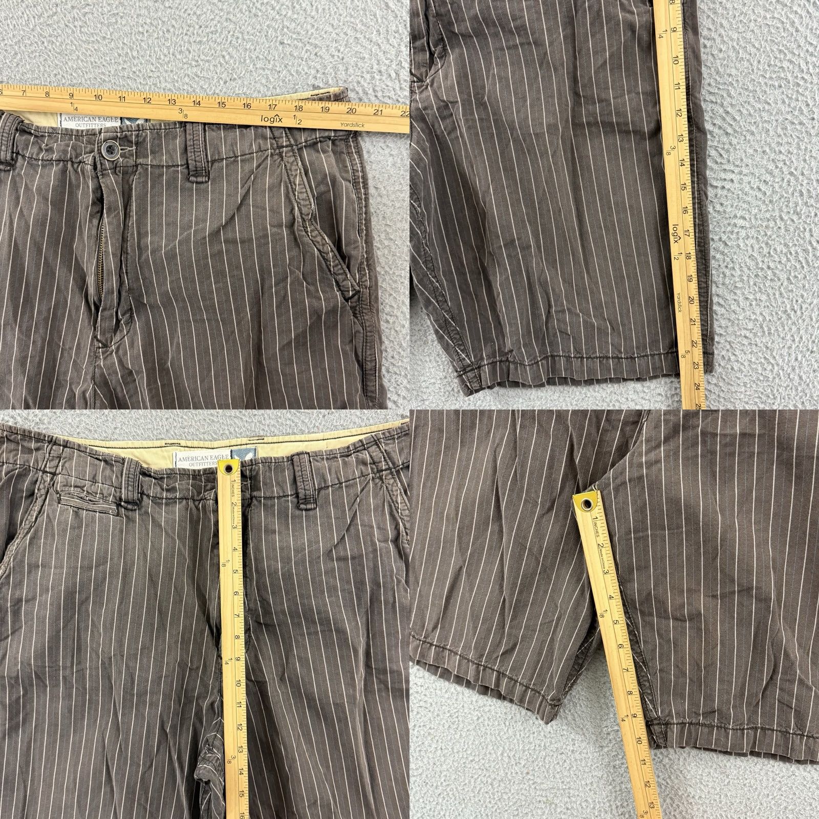 American Eagle Outfitters Vintage American Eagle Shorts Mens 38 Brown Striped Classic Skater Surf Zip Y2K Size US 38 / EU 54 - 8 Thumbnail