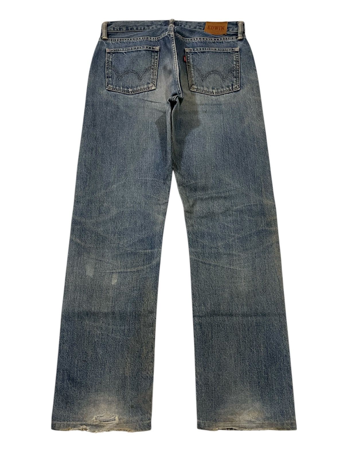 Vintage SELVEDGE💥 Vintage 00s Edwin 505 Blue Dirt Washed Denim Jeans Size US 31 - 13 Thumbnail