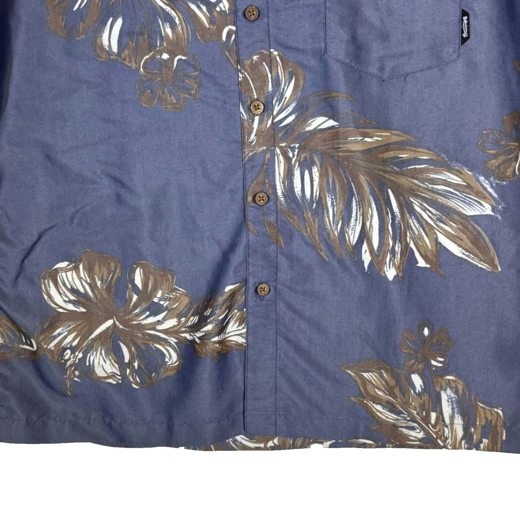 Billabong Billabong Men's Shirt Casual Button-Up Short Sleeve Gray Floral 100% Cotton Medium Size US M / EU 48-50 / 2 - 7 Thumbnail