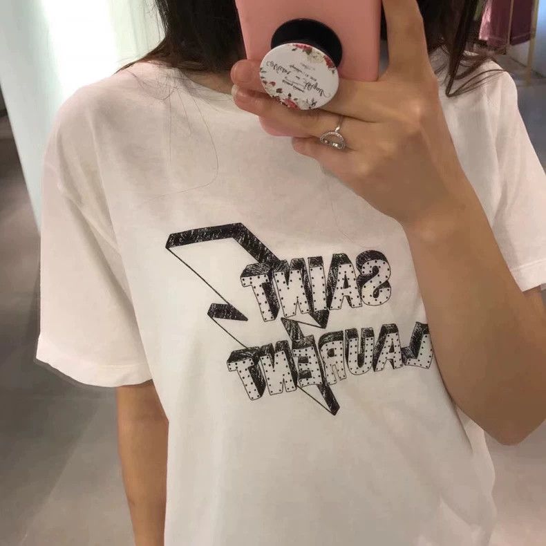 Saint Laurent Paris saint laurent parisWhite Lightning Short Sleeves 2503-Nexta Size US S / EU 44-46 / 1 - 4 Thumbnail