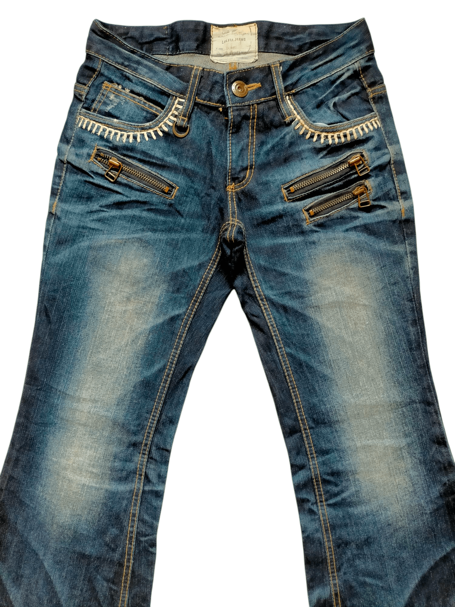 If Six Was Nine × Japanese Brand Flare Jeans Lolita Multizipped Buckle back boot cut Denim Size US 29 - 5 Thumbnail