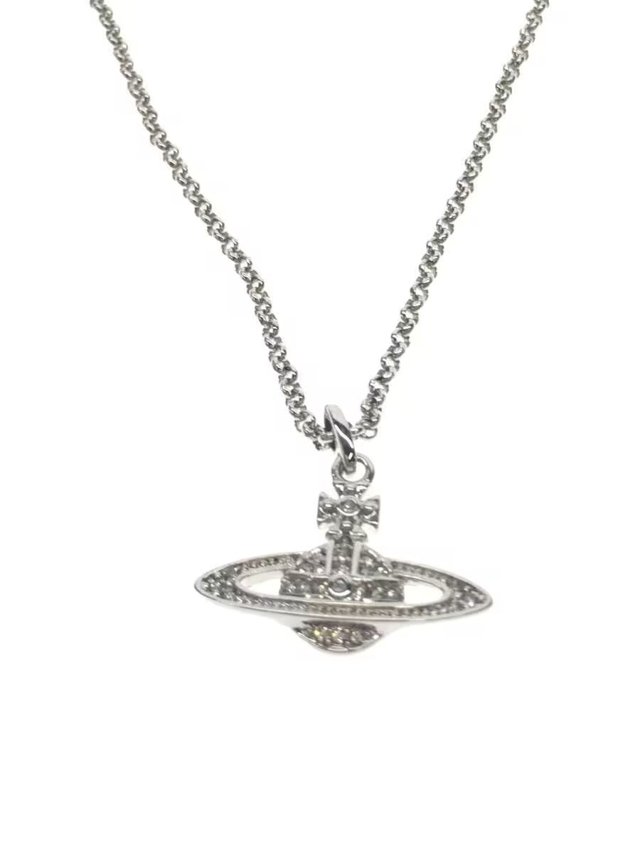 Pre-owned Vivienne Westwood Crystal Orb Necklace In Silver