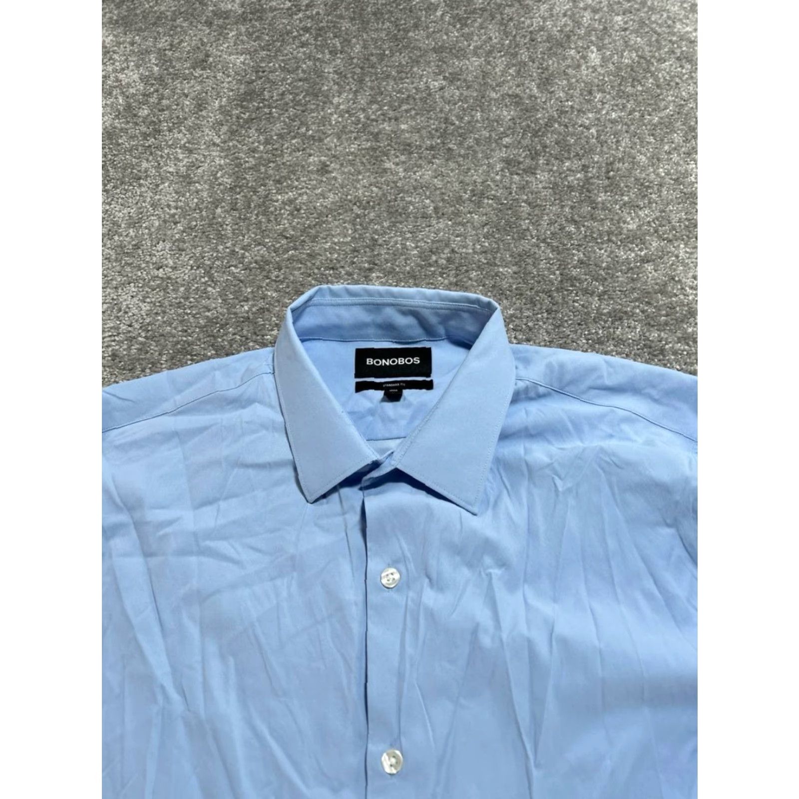 Bonobos Bonobos Dress Shirt Mens Large Blue Stretch Standard Fit Button Up Business Wear Size 42R - 3 Thumbnail