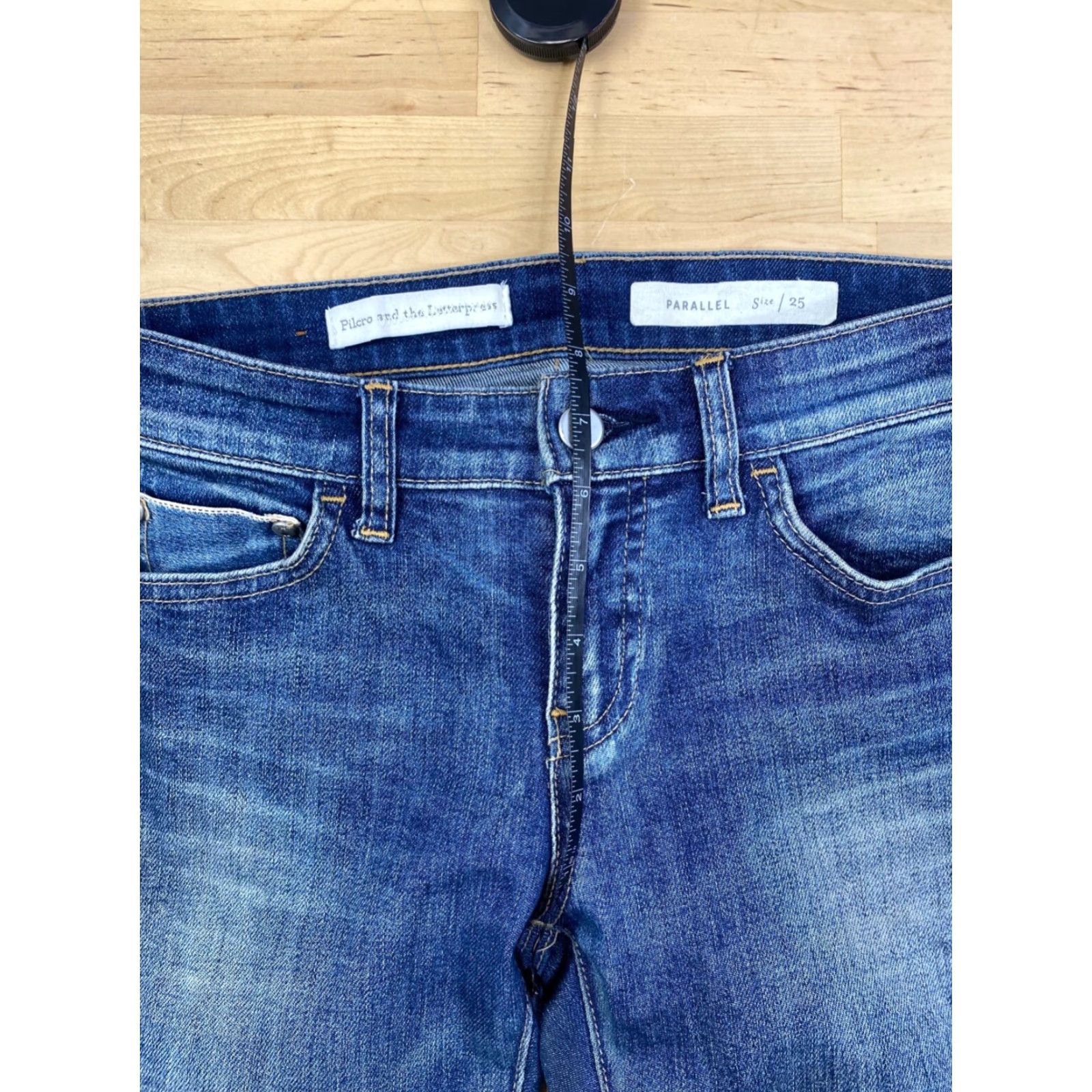 Vintage Pilcro and the Letterpress Parallel Denim Jeans Womens 25 Slim Regular Denim Blue Skinny Stretch Pockets Casual 90s? Size 42" / US 20 - 6 Thumbnail