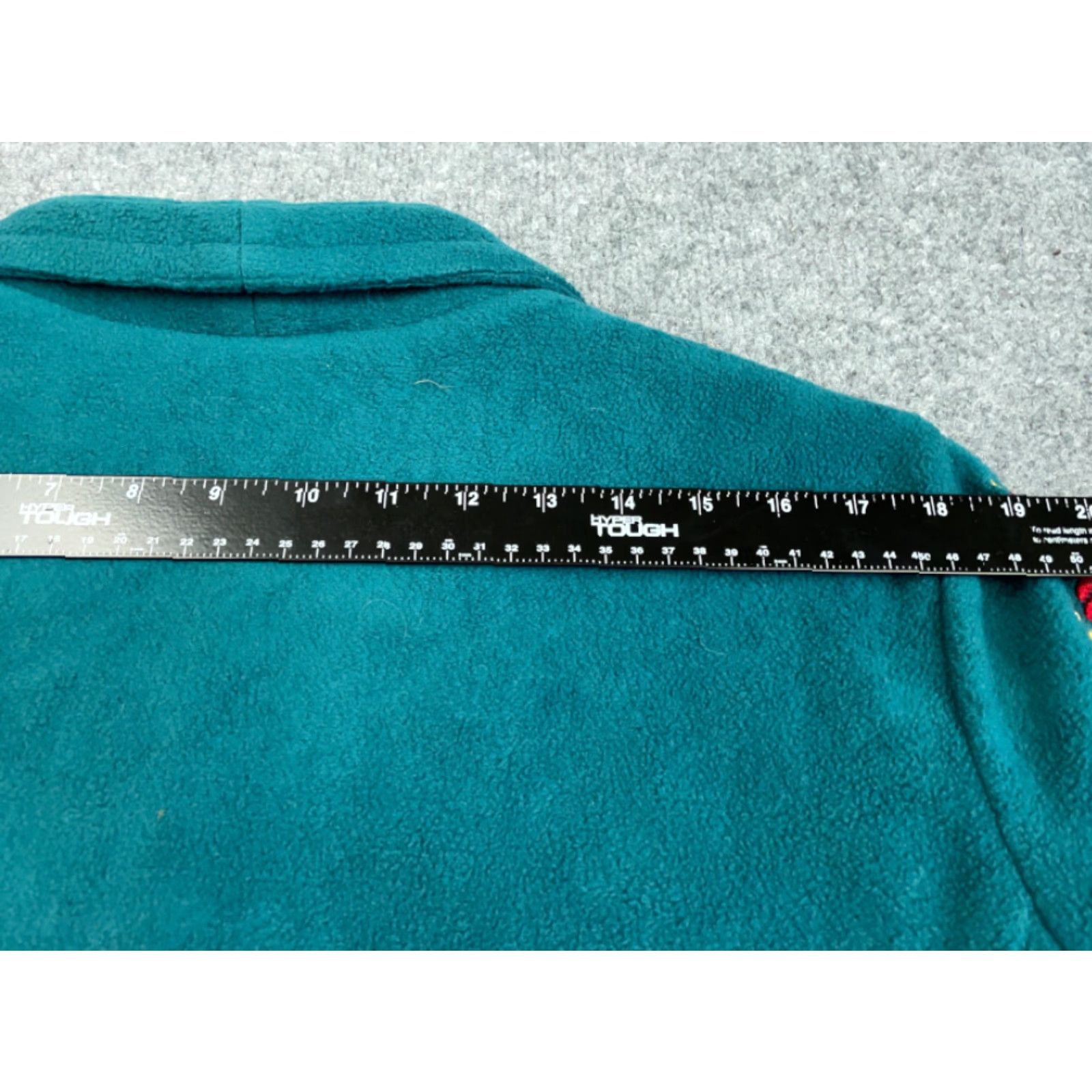 Bob Mackie Bob Mackie Jacket Medium Dark Green Embroidered Flower Fleece Snap Women's Size M / US 6-8 / IT 42-44 - 4 Thumbnail