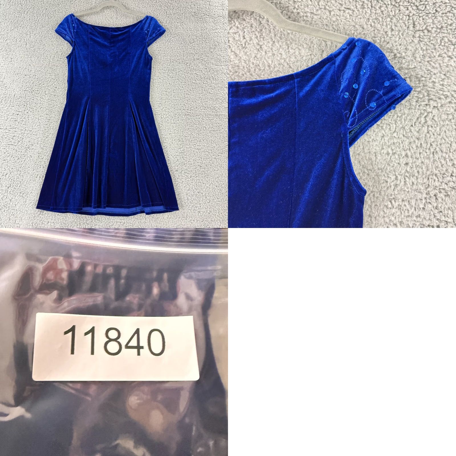 Jessica McClintock VINTAGE Jessica McClintock Gunne Sax Dress Womens Small Royal Blue Sequins Velvet 90s Size S / US 4 / IT 40 - 8 Thumbnail