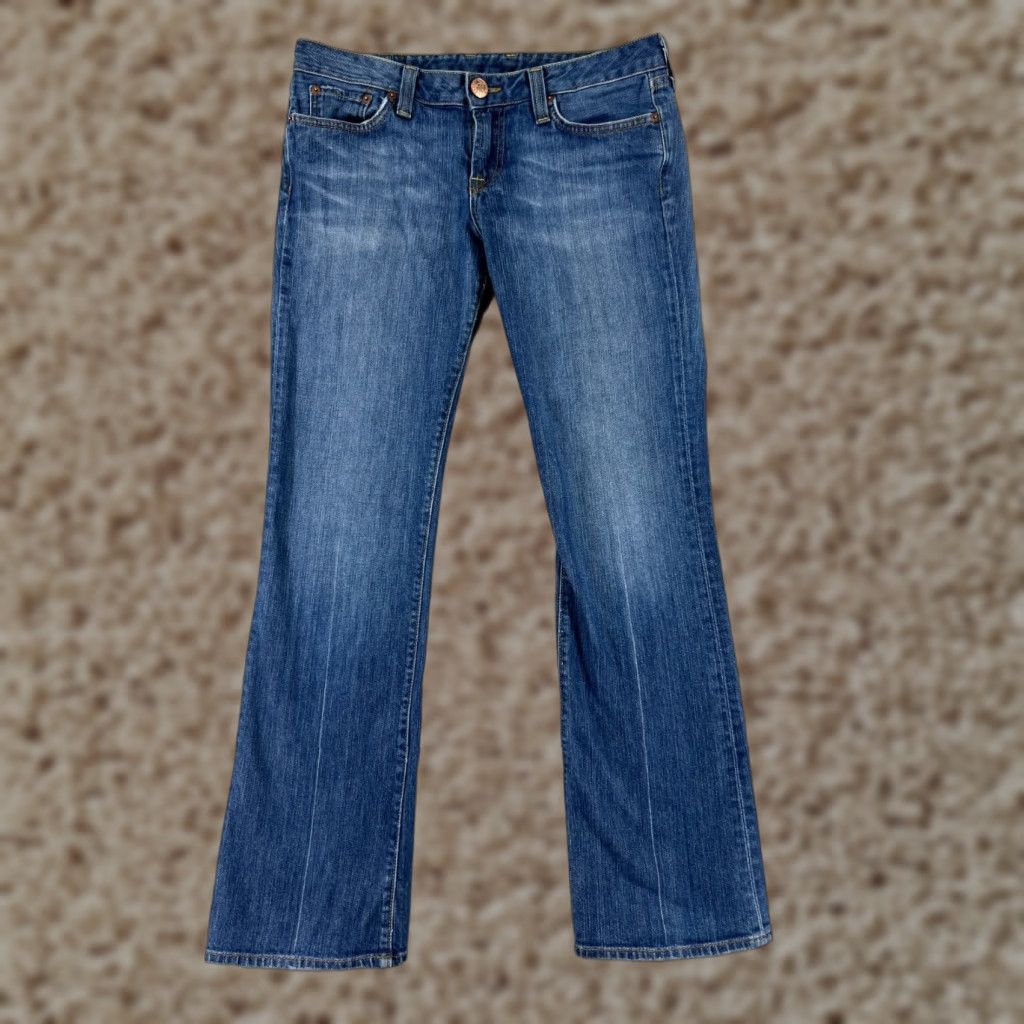 Lucky Brand VINTAGE Lucky Brand Jeans Women 12 Blue Denim Bootcut Cotton Blend 5-Pocket Logo Lola USA Mens Women Girls Size 34" / US 12 / IT 48 - 1 Thumbnail