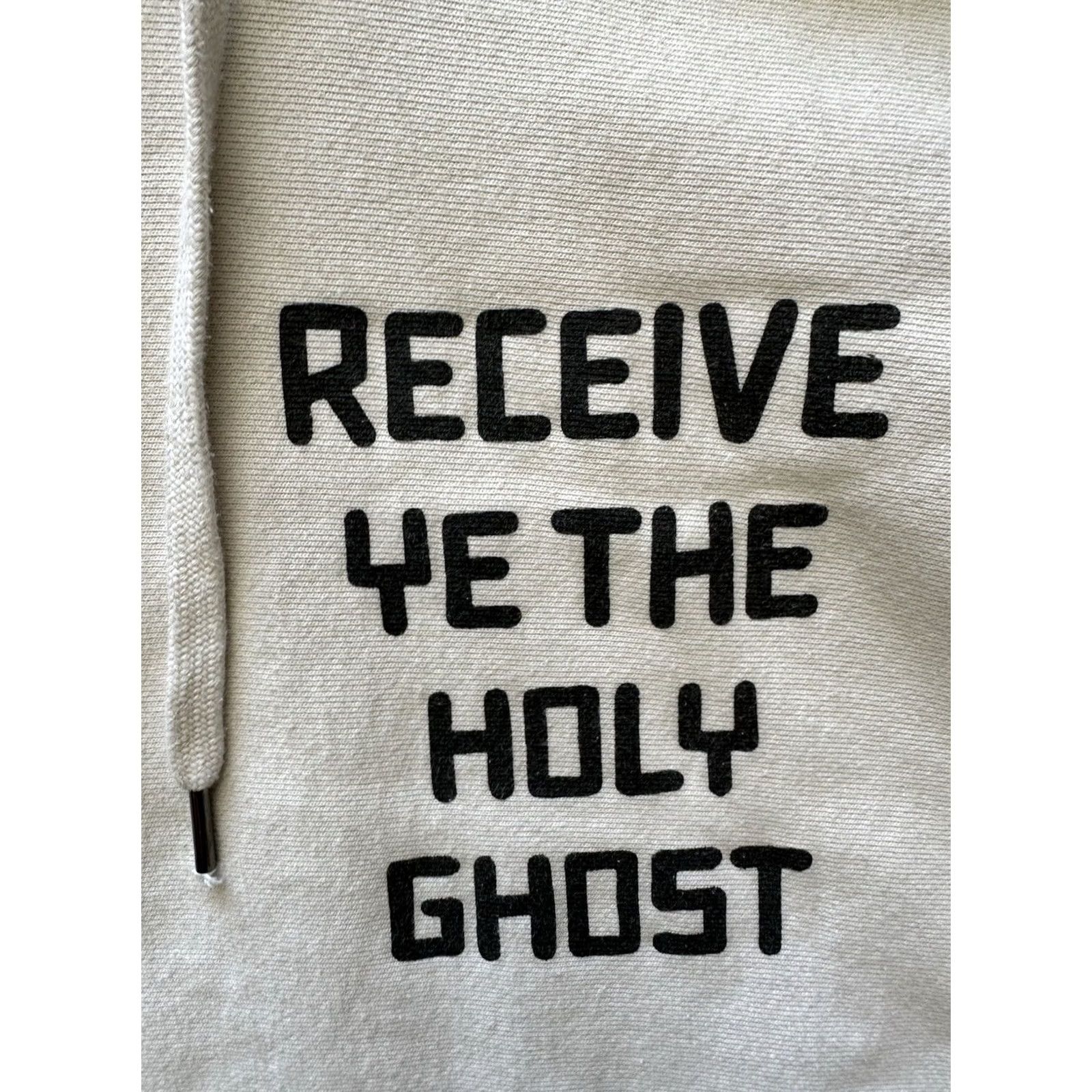 Vintage VOUTSCON Kanye West x VOUS Hooded Hoodie L Cream Unisex Adults Long Sleeve Crew Neck Pullover Designer 90s? Size US L / EU 52-54 / 3 - 3 Thumbnail