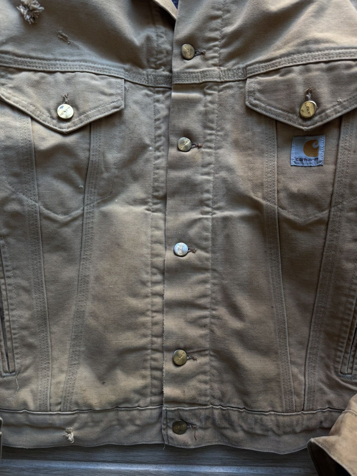 Carhartt Crazy Rare Vintage Distressed Carhartt Button WorkwearJacket Size US L / EU 52-54 / 3 - 8 Thumbnail