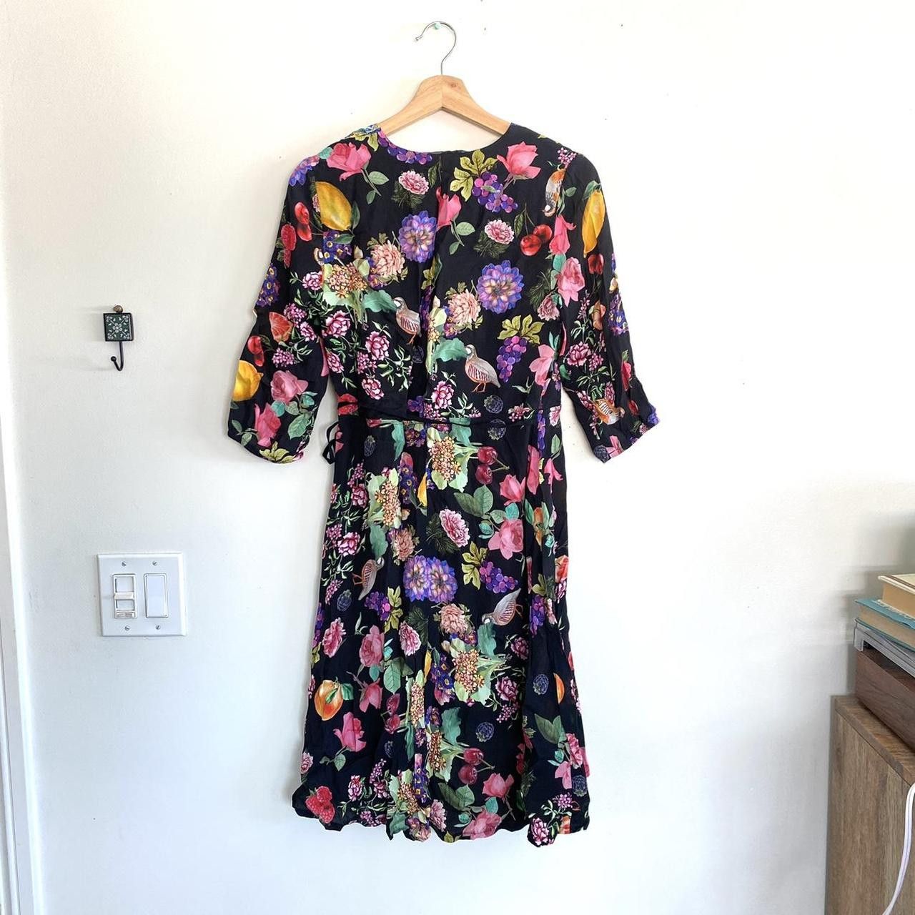 Desigual DESIGUAL BLACK MULTICOLOR WRAP MIDI DRESS WOMENS SIZE 36 XS Size XS / US 0-2 / IT 36-38 - 8 Thumbnail