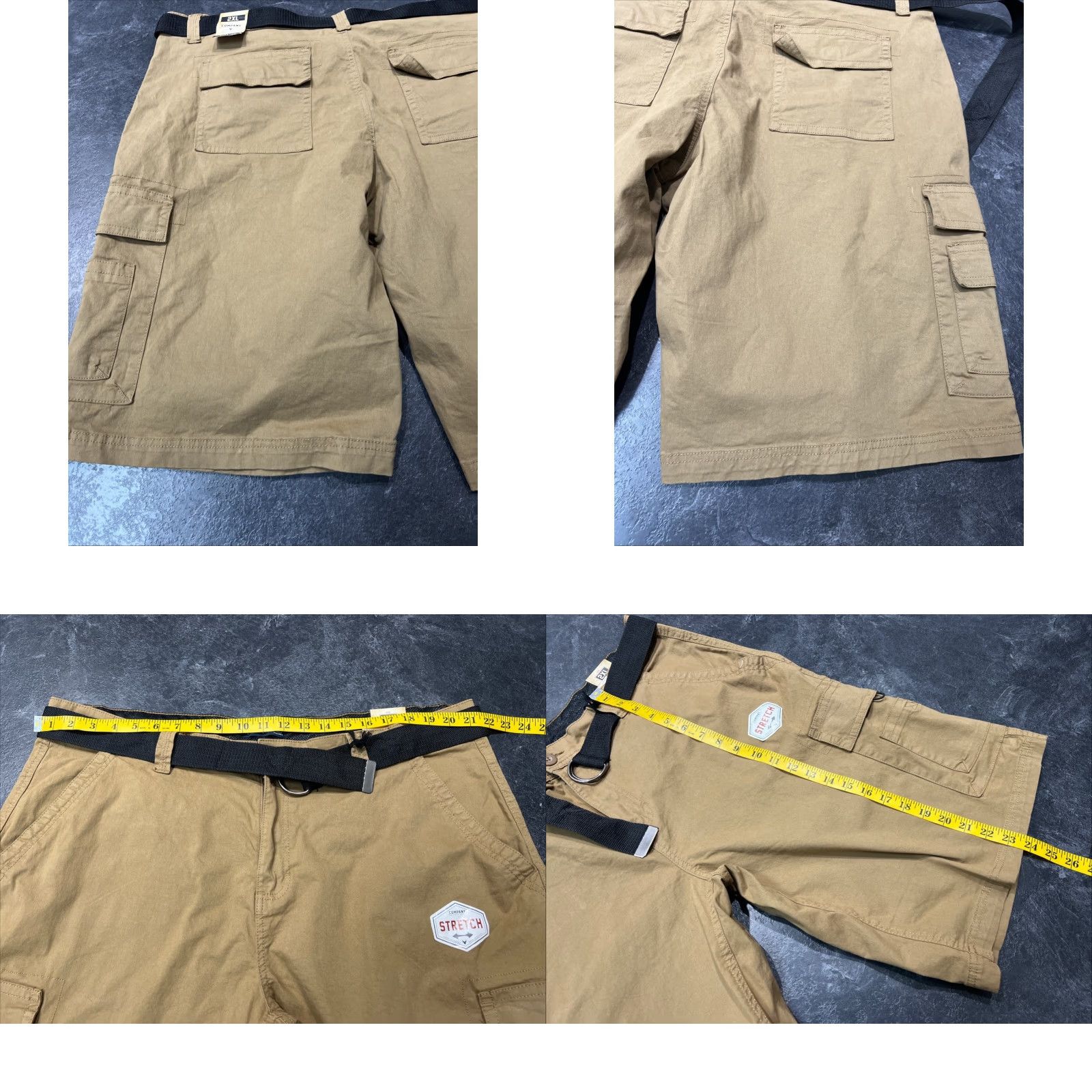 Vintage Company Eighty One 81 cargo shorts mens XL 42 x 13 Brown Zip Pocket Flex Stretch Size US 36 / EU 52 - 8 Thumbnail