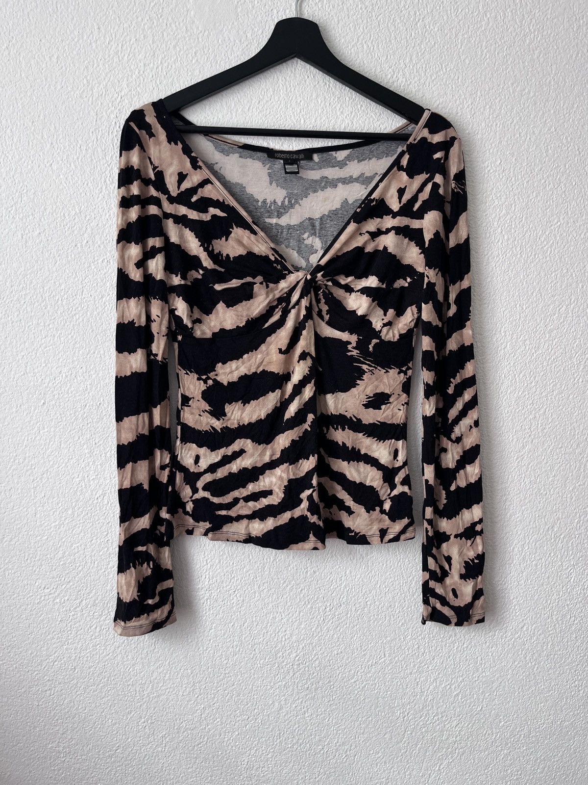 Roberto Cavalli Roberto Cavalli Y2K Tiger Print Top L Size L / US 10 / IT 46 - 1 Thumbnail
