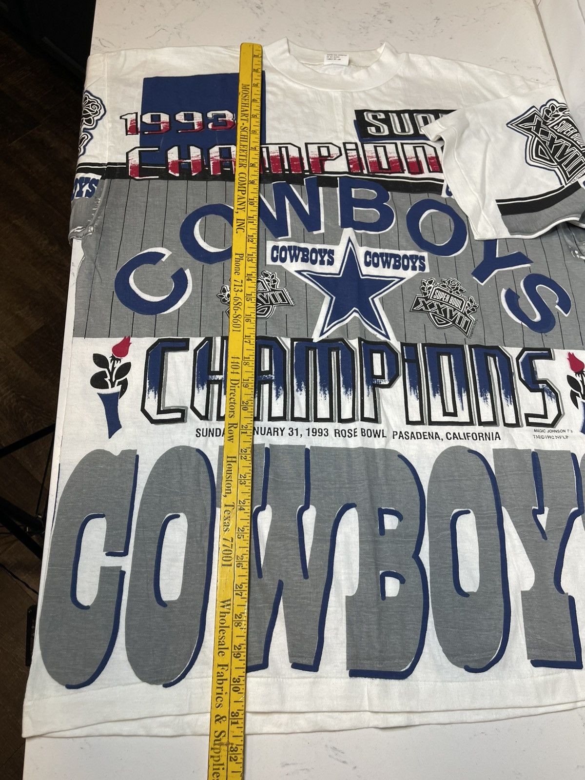 Other Vtg 93 Dallas Cowboys Super Bowl AOP T Shirt Single Stitch Size US XXL / EU 58 / 5 - 9 Thumbnail