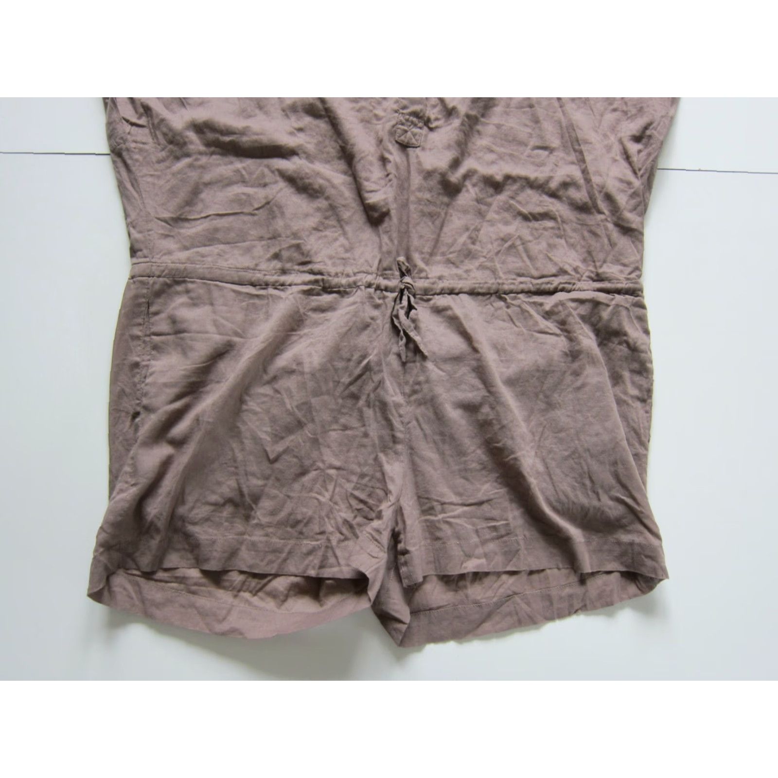 DKNY DKNY 100% Cotton Brown Lightweight Oversized Jumper Romper W/Pockets Women S Shirt Size S / US 4 / IT 40 - 4 Thumbnail