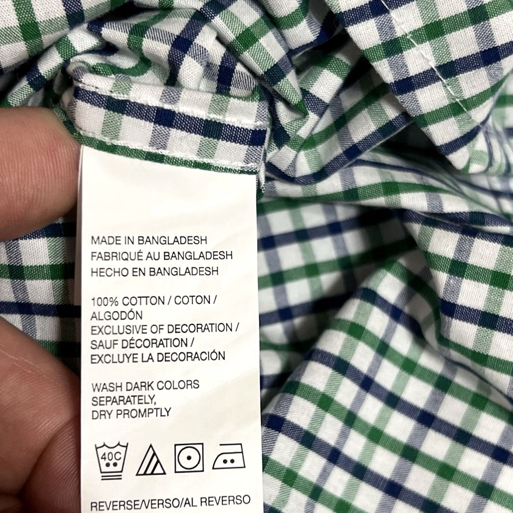 Izod IZOD Shirt Slim Fit Button-Front Long Sleeve Multicolor Check - 2XL Mens Size US XXL / EU 58 / 5 - 7 Thumbnail