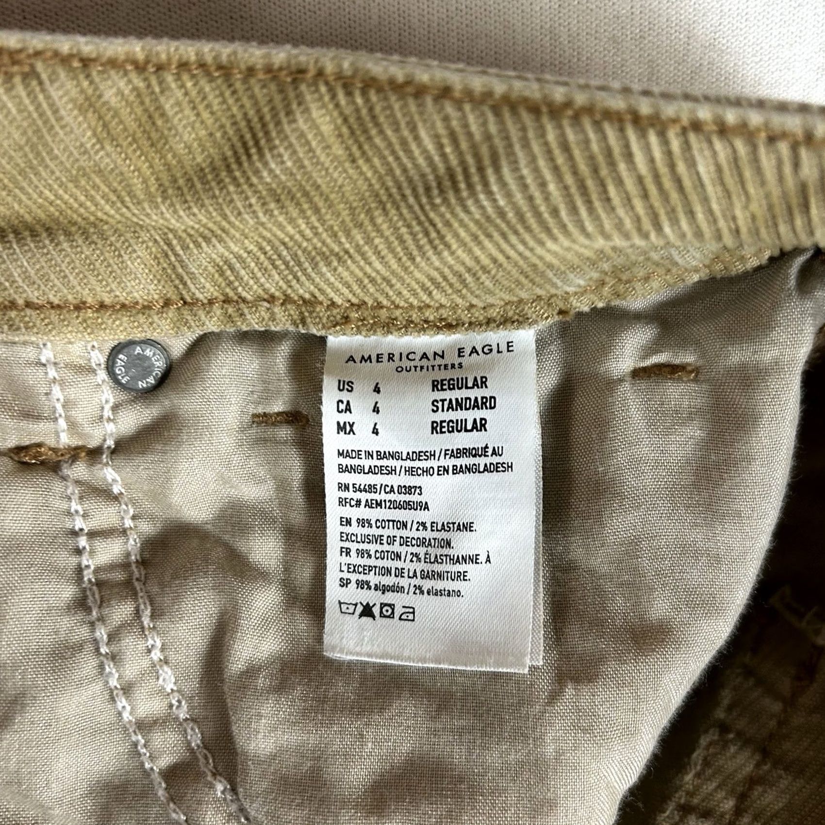 American Eagle Outfitters American Eagle Womens 4 Regular Stretch Mom Straight Jean Corduroy High Rise AEO Brown 5-Pocket Denim Jeans Modern 80s Distinctive Rise High Size 27" / US 4 / IT 40 - 7 Thumbnail