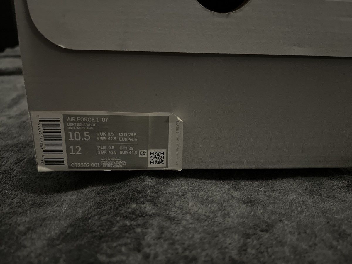 Nike Nike Airforce 1 “Light Bone” Size US 10.5 / EU 43-44 - 5 Thumbnail