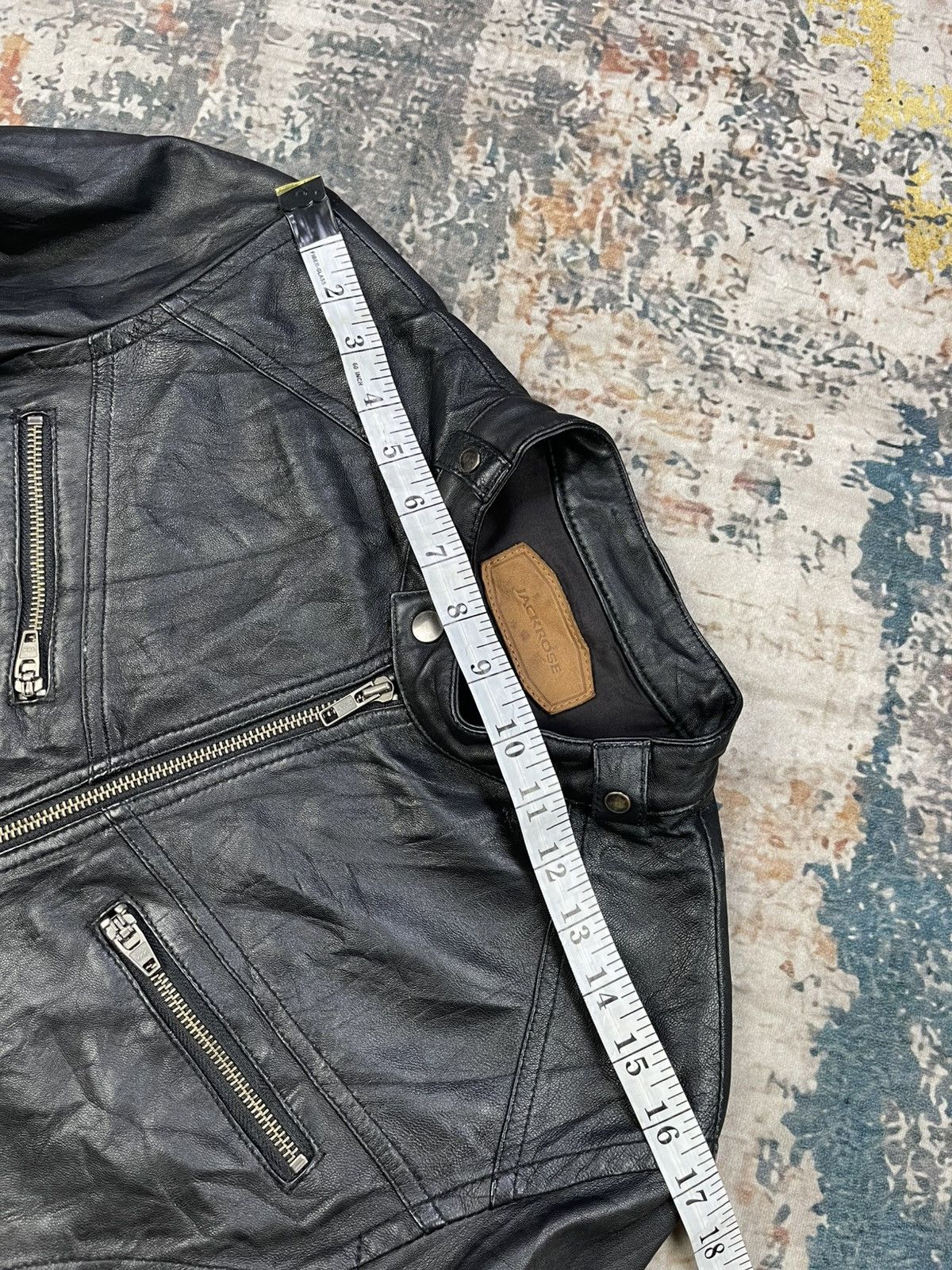 JACKROSE Jackrose Black Leather Half Belted Rider Jacket Size US S / EU 44-46 / 1 - 9 Thumbnail