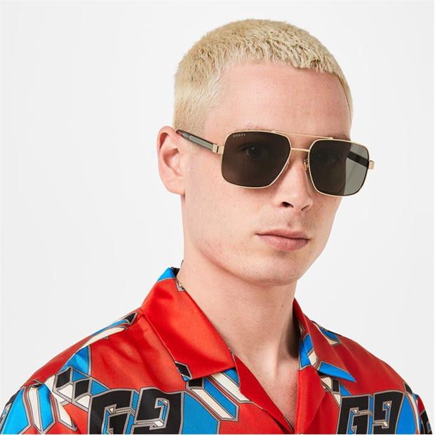 Gucci Men's Web Aviator Sunglasses Size ONE SIZE - 2 Thumbnail