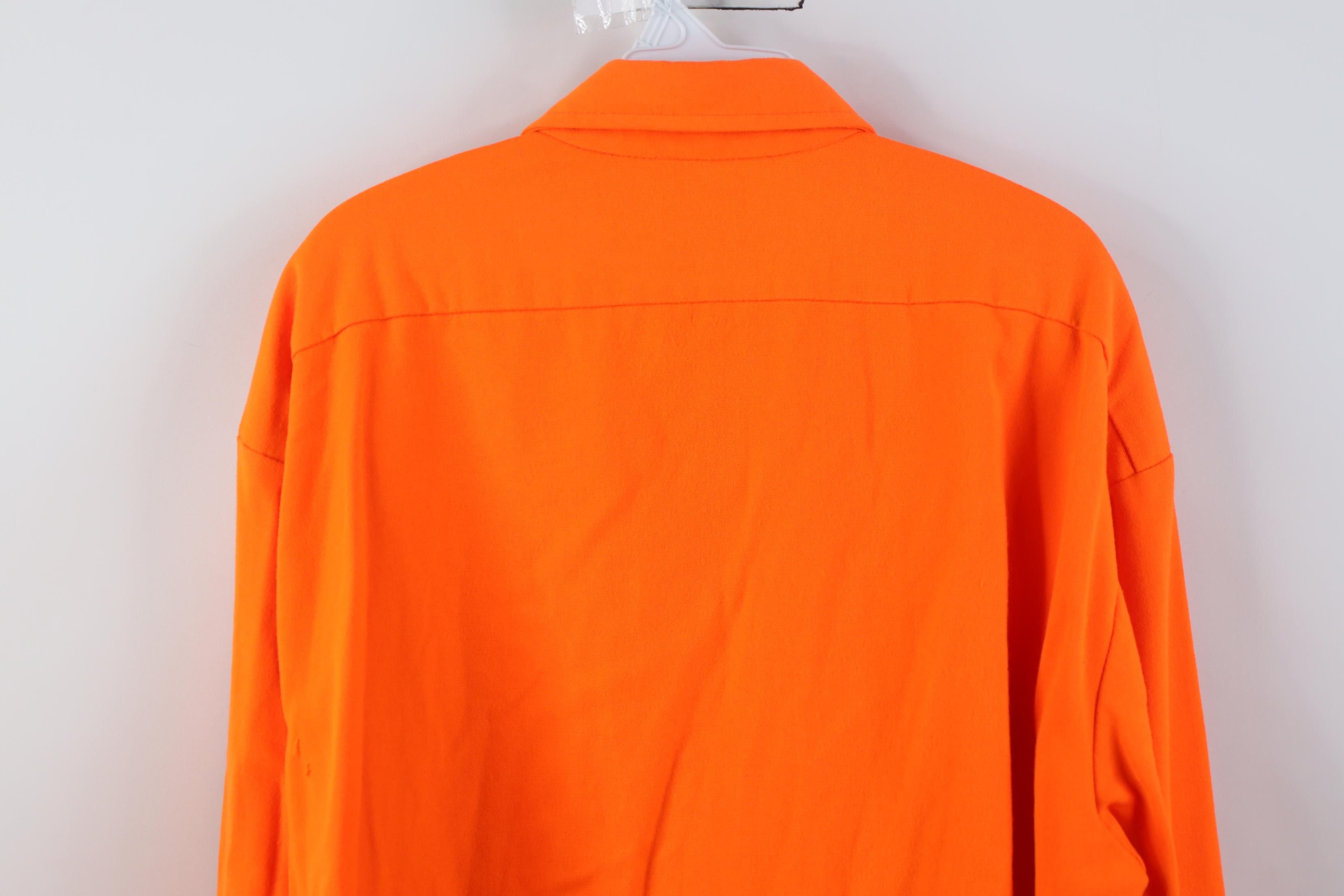 Vintage Vintage 80s 90s Hunting Collared Button Shirt Blaze Orange Size US XXL / EU 58 / 5 - 16 Thumbnail