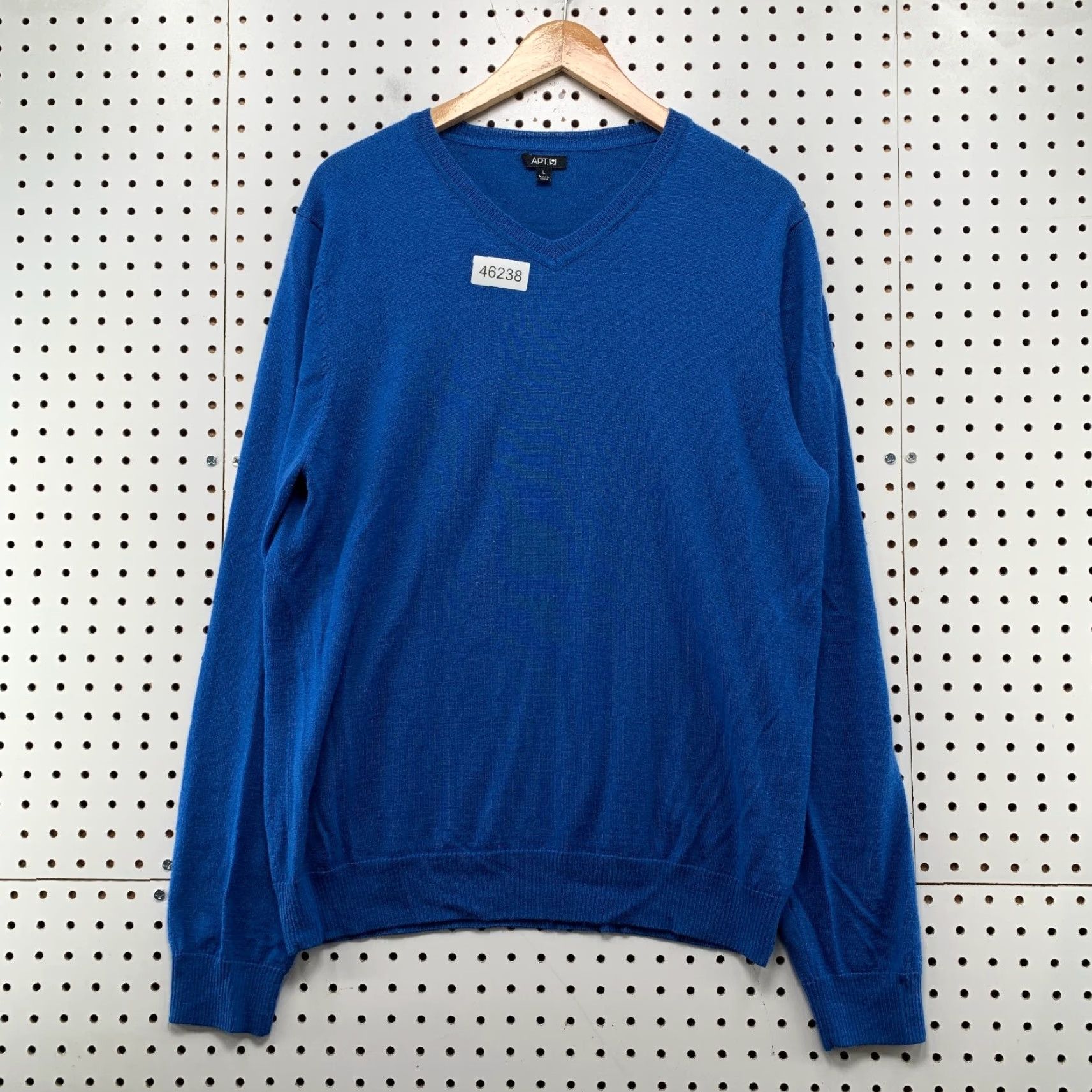 Apt. 9 APT. 9 Merino Wool Sweater Mens L Blue V-Neck Lightweight Business Work Shirt Size US L / EU 52-54 / 3 - 2 Thumbnail