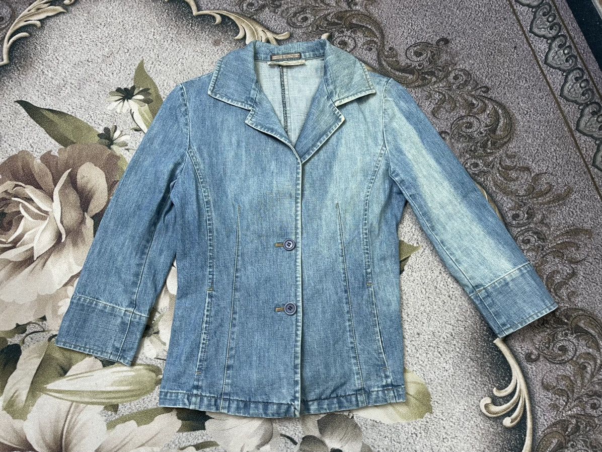 Japanese Brand Vintage Ined Yohji Yamamoto Faded Blazer Denim Size S / US 4 / IT 40 - 1 Thumbnail