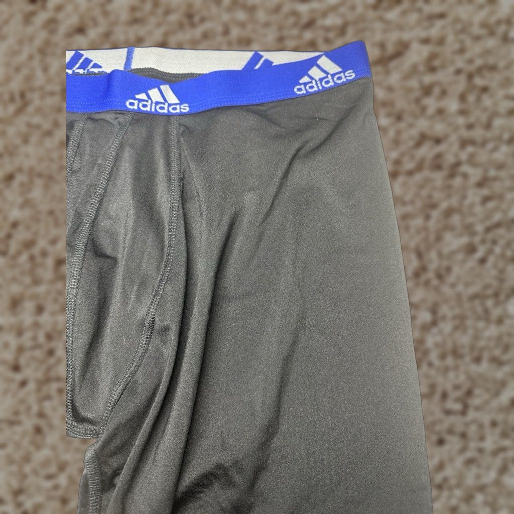 Adidas Adidas Men's Black Shorts Logo Compression Athletic Regular Large Size US 33 - 1 Thumbnail