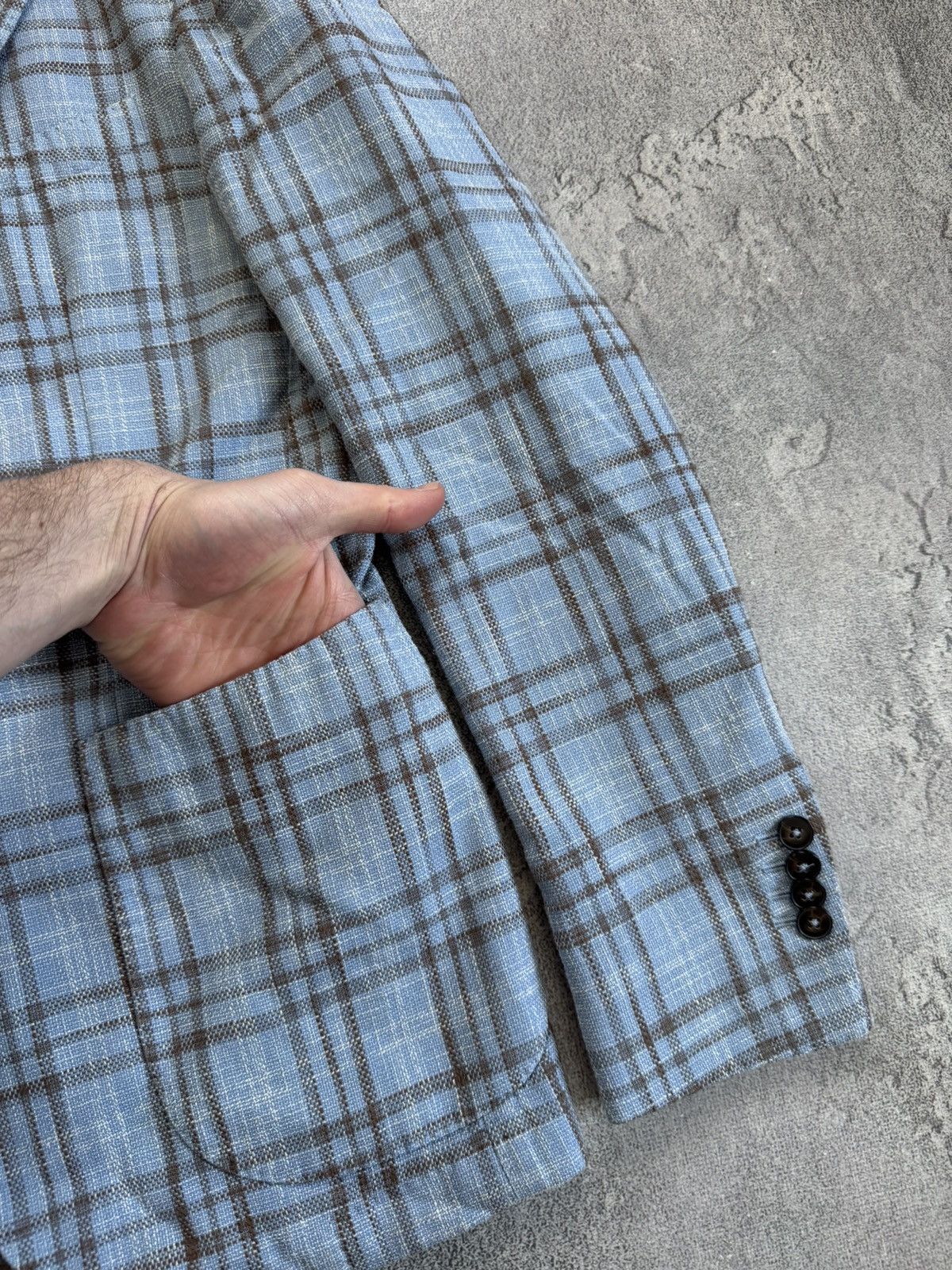 L.B.M. 1911 L.B.M. 1911 tailored Chekered wool blazer casual jacket Size 48R - 9 Thumbnail