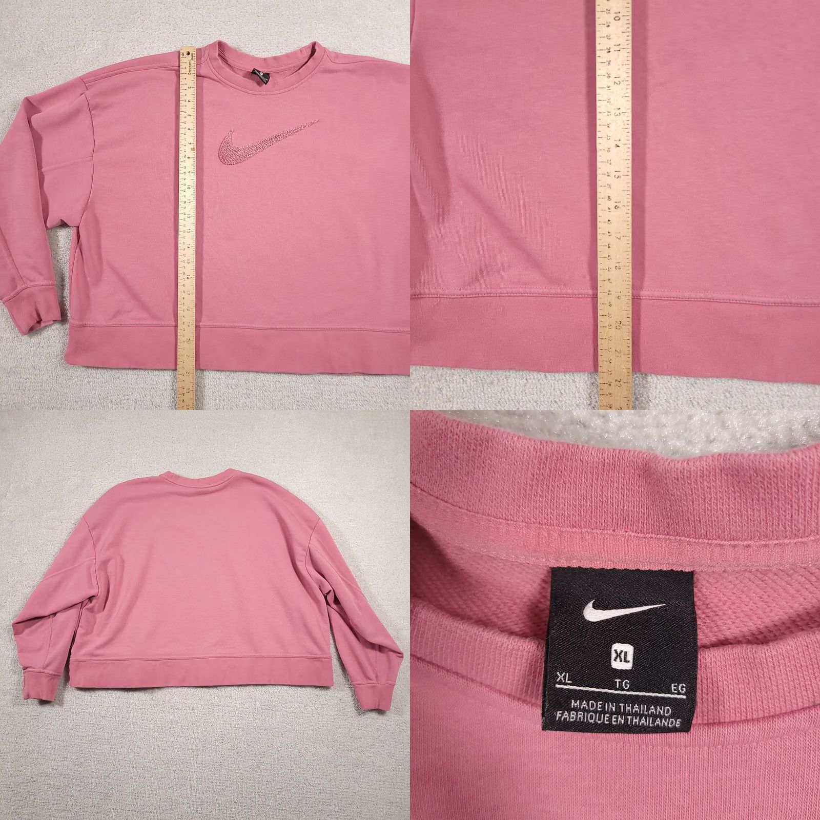 Nike Nike Get Fit Swoosh Training Crewneck Sweatshirt Oversozed Crop Women's XL Pink Size XL / US 12-14 / IT 48-50 - 8 Thumbnail