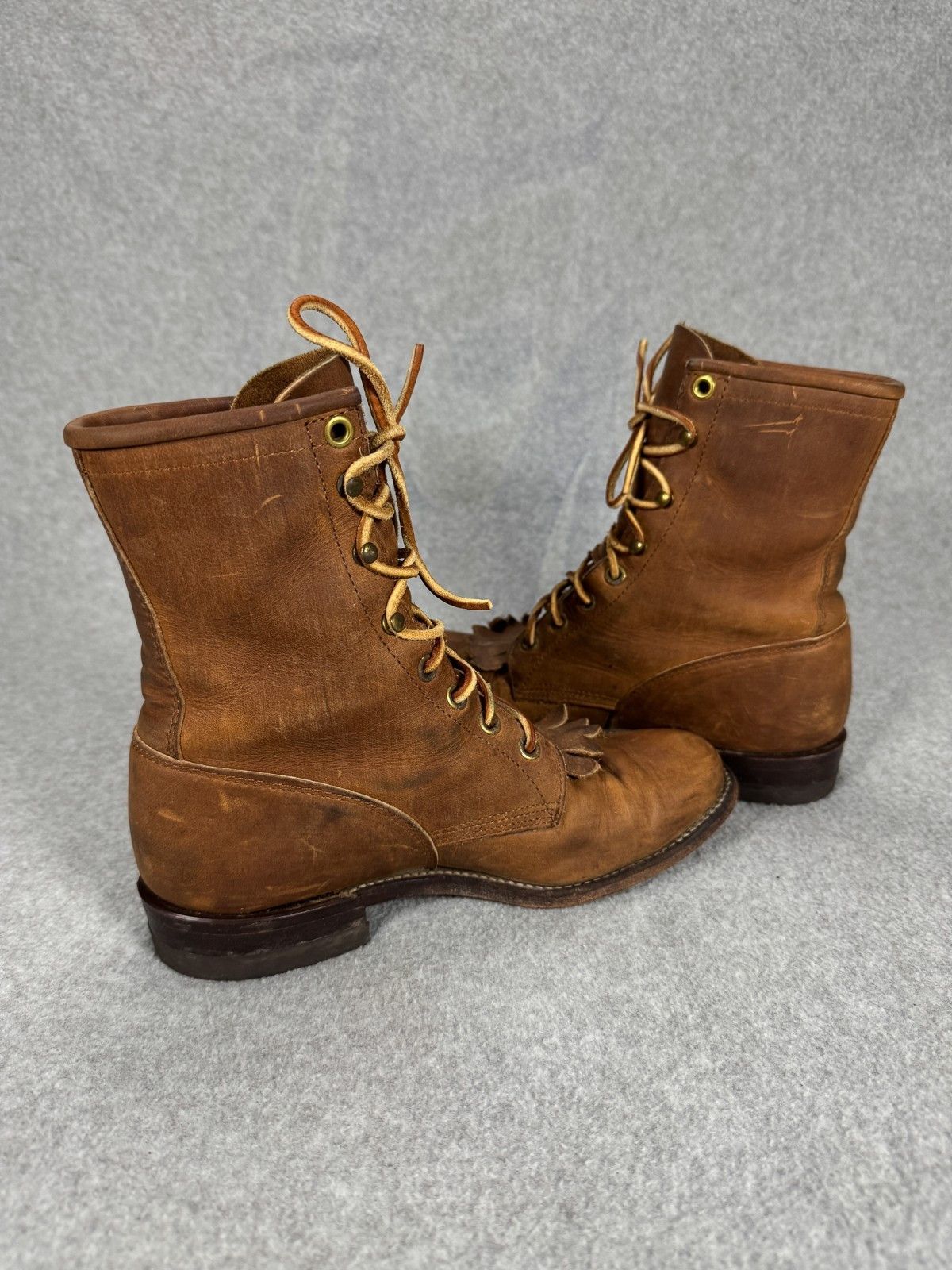 Justin Boots Justin Boots Womens 5 Brown Leather Lace Up Roper USA VTG Size US 5 / IT 35 - 11 Thumbnail