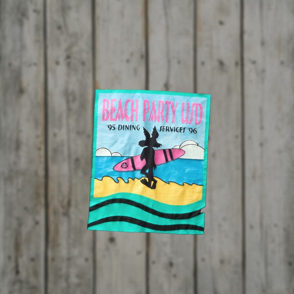Hanes VINTAGE Hanes T-Shirt Black XX-Large 1990s Wile E. Coyote Beach Party USD Unisex Adults Size US XXL / EU 58 / 5 - 1 Thumbnail