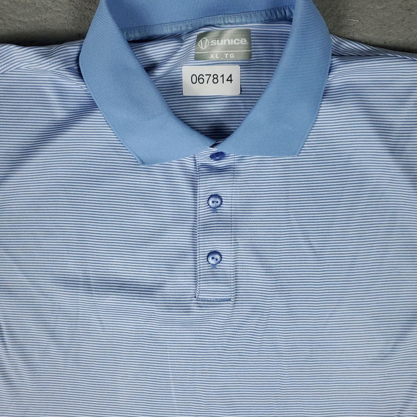 Vintage Sunice Polo Shirt Mens XL Blue Striped Golf Casual Short Sleeve Adult Size US XL / EU 56 / 4 - 2 Thumbnail