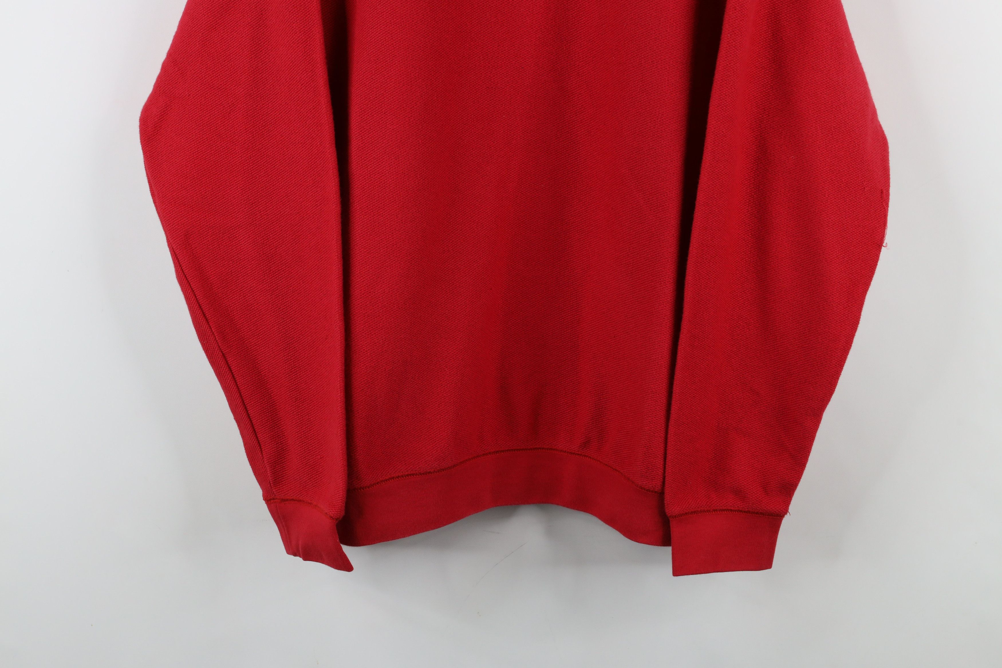 Lands' End × Vintage Vintage 90s Lands End Cotton Weave Crewneck Sweater Red Size L / US 10 / IT 46 - 3 Thumbnail