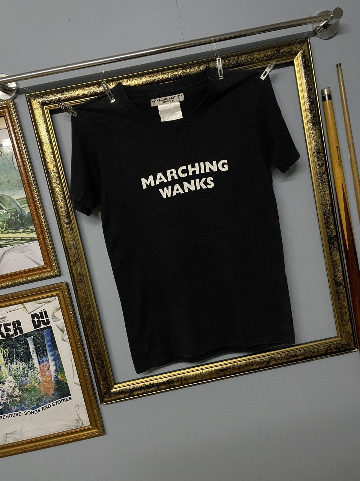 Katharine Hamnett London Vintage 1990s Designer Katherine Hamnett Marching Wanks Tee Size US XS / EU 42 / 0 - 2 Thumbnail