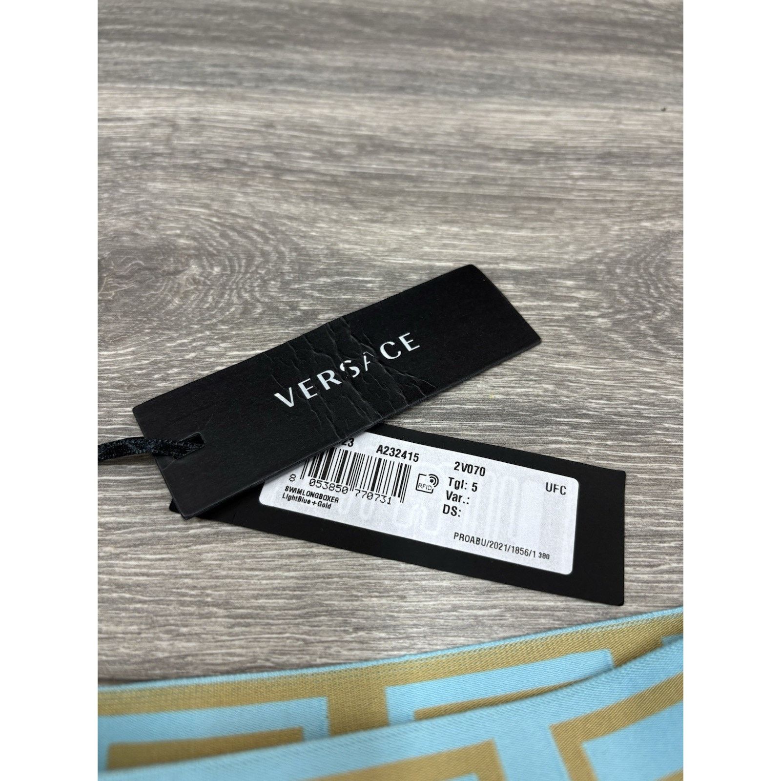 Versace Size 5 - Versace Greca Border Swim Shorts' Blue ' | NEW! Size US 31 - 17 Thumbnail