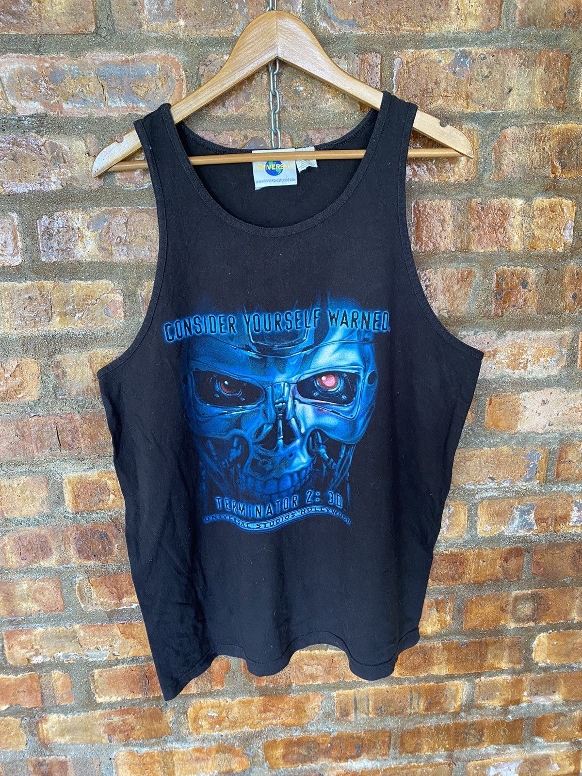 Vintage 1991 Terminator 2 skull tank Made in USA Size US XL / EU 56 / 4 - 2 Thumbnail