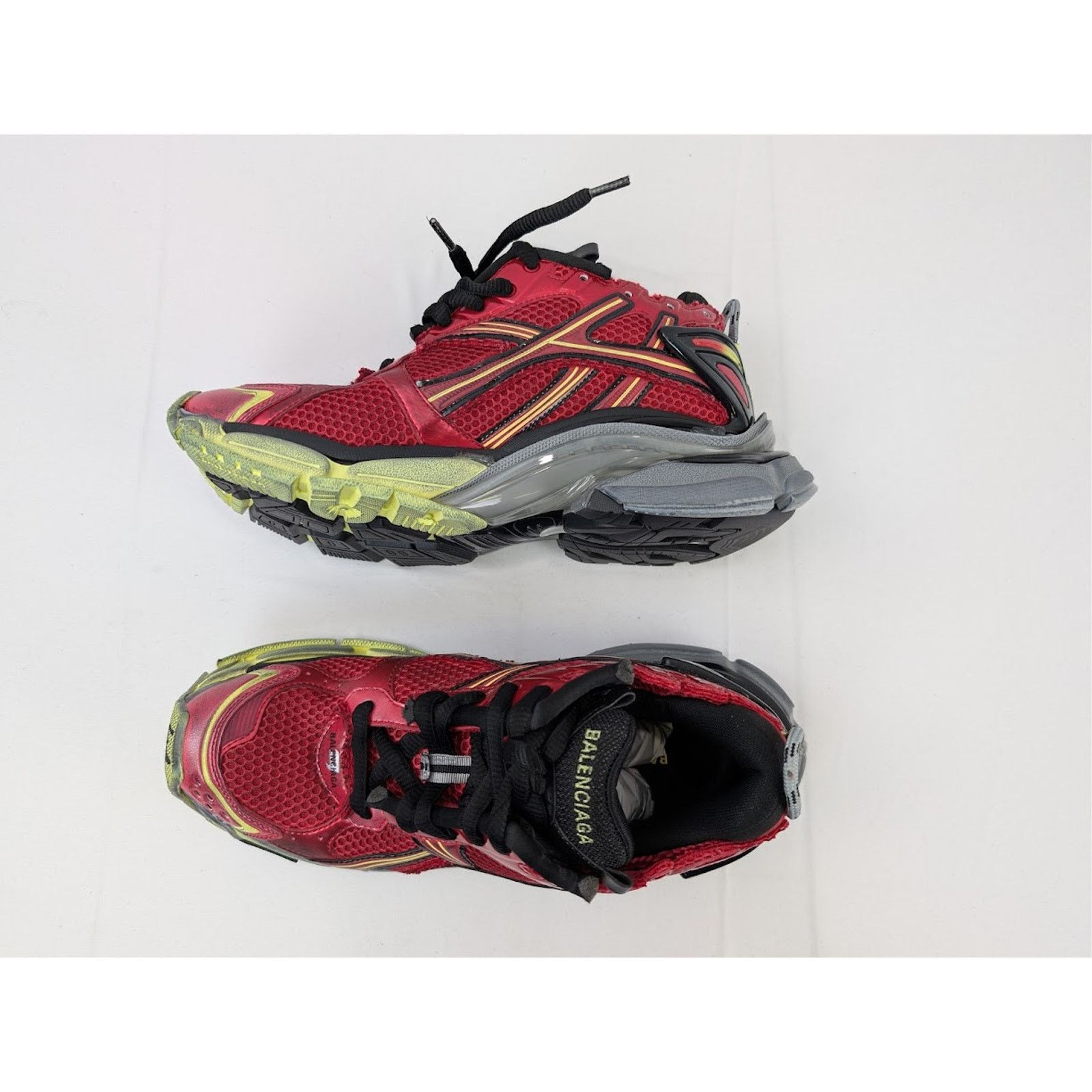 Balenciaga o1rshd1 Mesh Rubber Runner in Red/Yellow/Grey/Black Size US 12 / EU 45 - 1 Thumbnail
